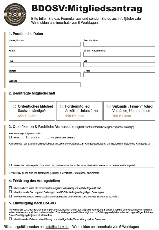 Bdosv mitgliedantrag Bdosv mitgliedantrag